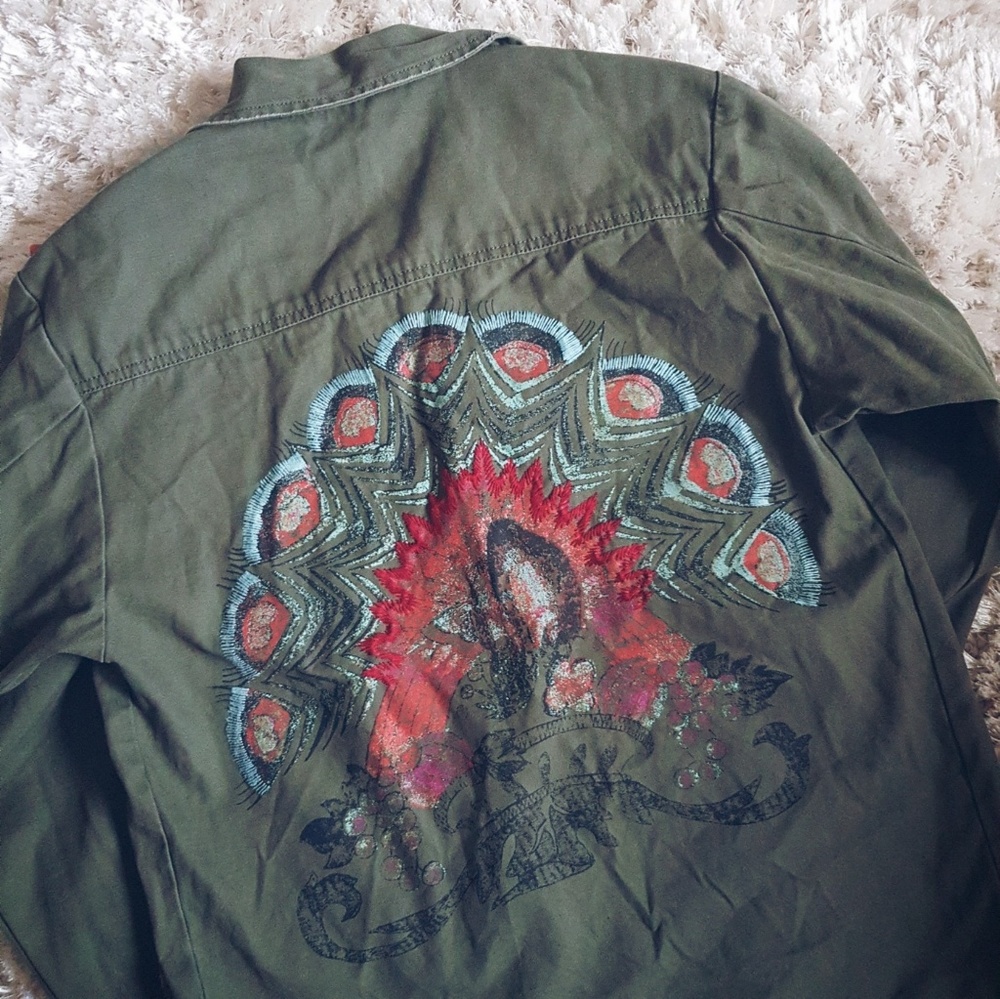 Urban Outfitters Ecote Embroidered Military Jacket